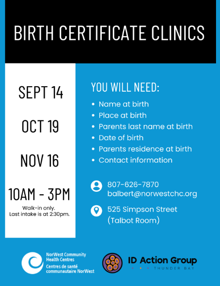 Birth Certificate Clinics – Oct 19th & Nov 16th